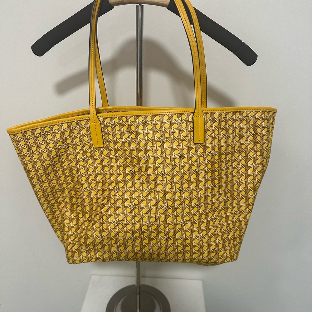 Tory Burch Yellow and Brown Patterned Tote - Picture 5 of 6